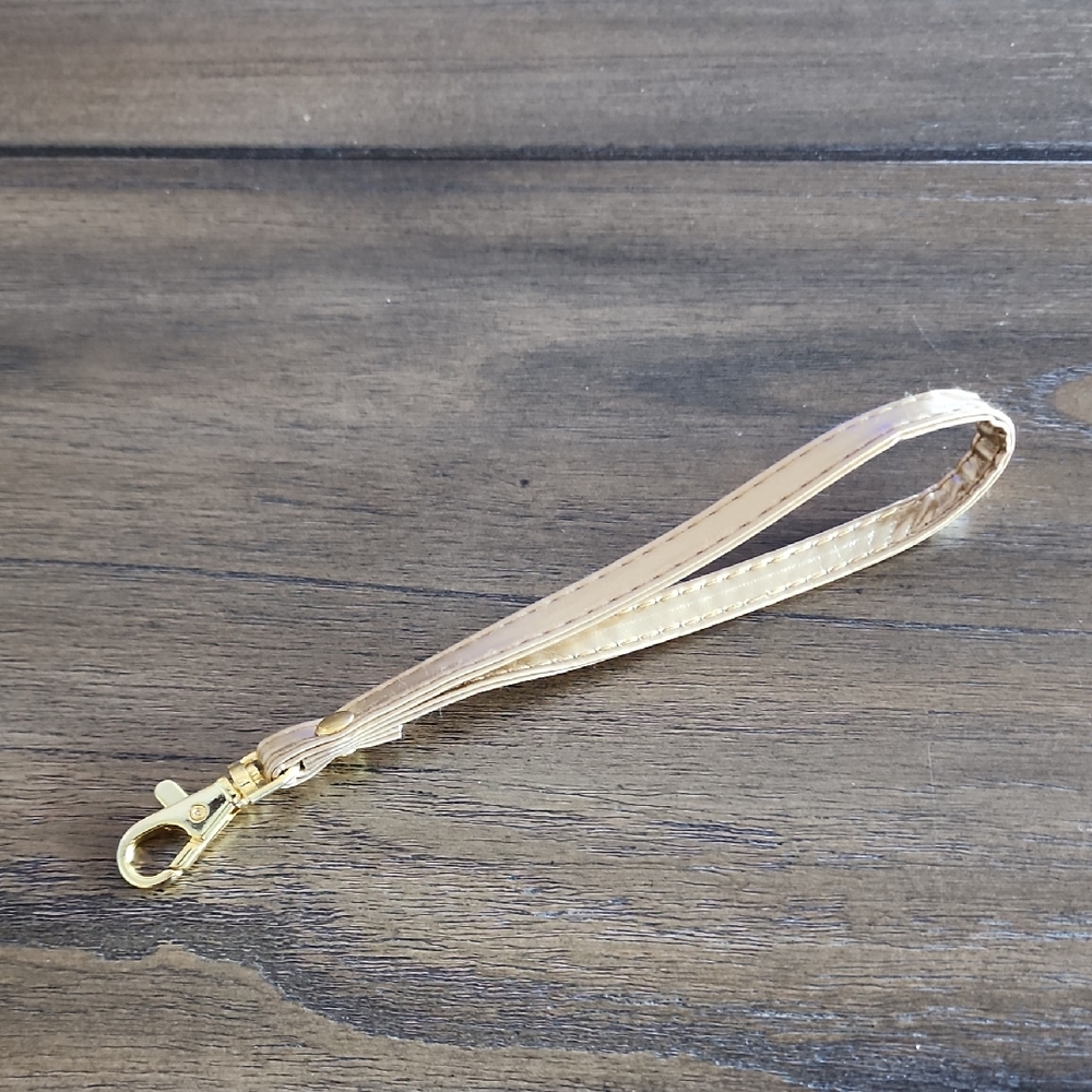 Gold Colored Vinyl Wrist Strap NWOT